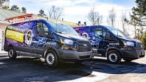two of our service vans, ready for action